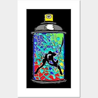 Spray can clash of Rainbows Posters and Art